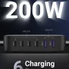 Ugreen Nexode USB-C bordsladdare 200 W 6 portar, GaN