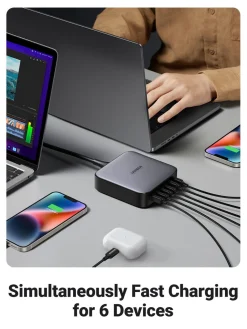 Ugreen Nexode USB-C bordsladdare 200 W 6 portar, GaN