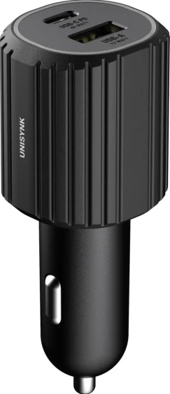 Unisynk Dual billaddare 12, 24 V, USB-C / USB-A, svart