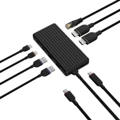 Unisynk USB-C hub 9-portar med 2 x HDMI, USB-C mm