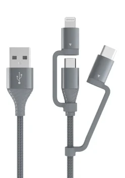 Universalkabel 3-i-1 USB-C, Lightning och Micro USB 1,2 m