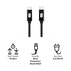 USB C kabel 1 m, Clas Ohlson SuperSpeed+ 3.1