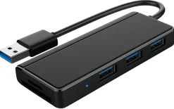 USB-hub 3 x USB-A och minneskortläsare