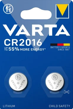 Varta CR2016 litiumbatteri 3 V, 2-pack
