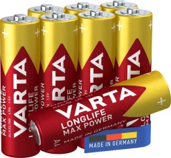 Varta Longlife Max Power AA/LR6-batterier, 8-pack