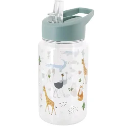 Vattenflaska med sugrör barn, spillfri, 450 ml