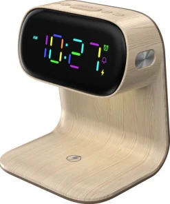 Väckarklocka digital med belysning och trådlös laddning Qi