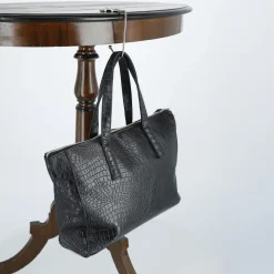 Väskhängare bord, silver med dekorsten