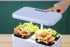 Växtbelysning LED med självvattnande krukor och timer