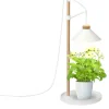 Växtlampa med lampskärm för kruka, justerbar, trä
