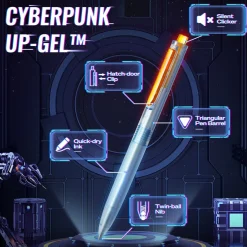 Writech Cyberpunk gelpenna blå tyst klick, snabbtorkande